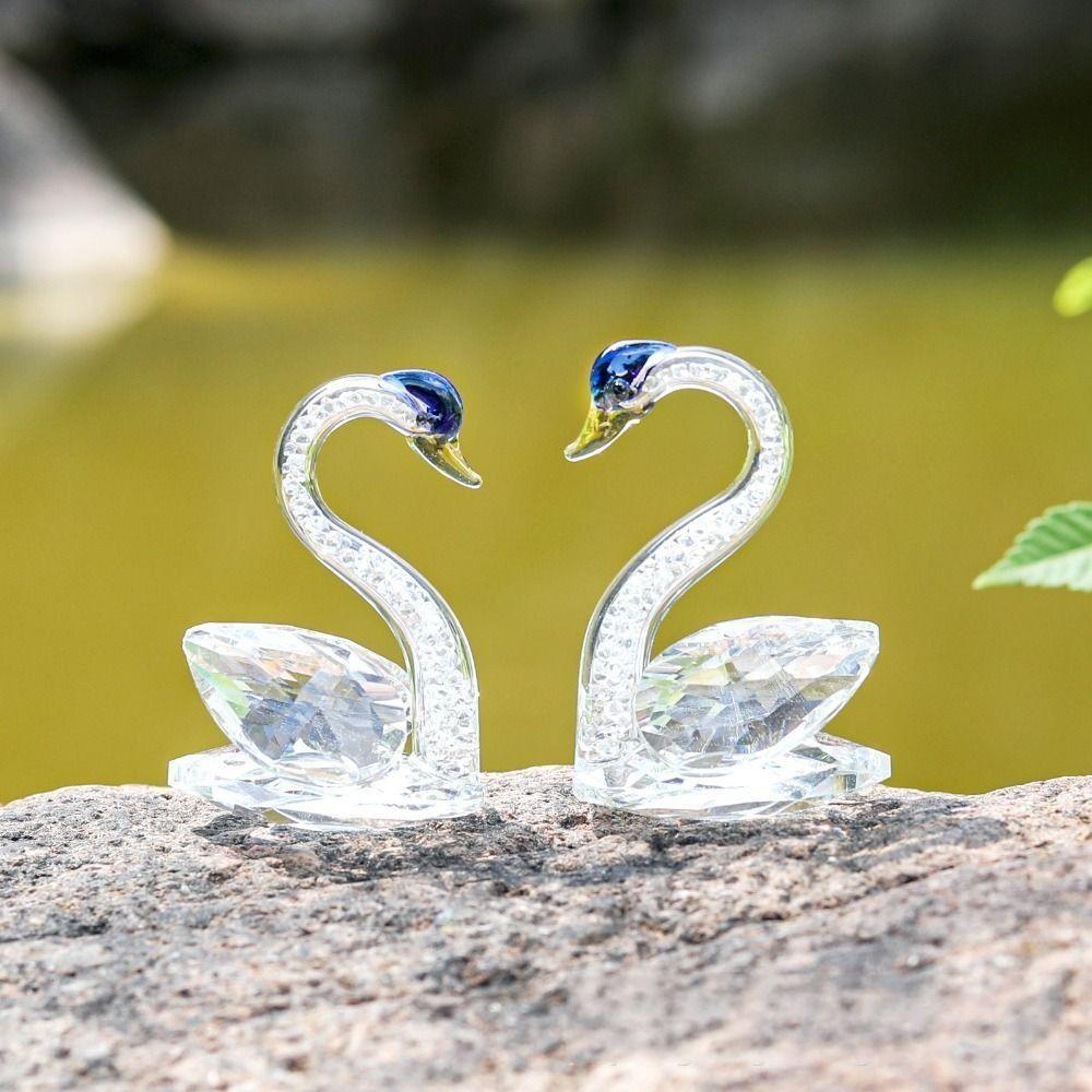 Творческие лебеди, поделки, украшение для рабочего стола, стеклянные фигурки лебедей, гостиная