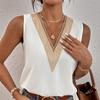 Летние блузки без рукавов, женские элегантные рубашки с v-образным вырезом, кружевные свободные офисные женские топы на бретелях, модная повседневная шелковая одежда 24880