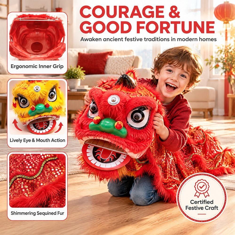 Handmade Lion Dance Costume Artificial Fur Children's Lion Dance Lion Dance Pants Spring Festival