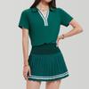 Womens Breathable Tennis Set Short Sleeve Polo Top Skort Athletic Workout Outfit