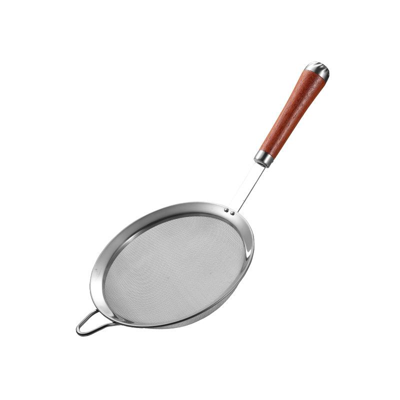 80 меш Скиммер-сито из нержавеющей стали с длинной деревянной ручкой Кухонный фильтр для растительного масла Сито для сока Фритюрница Ковш