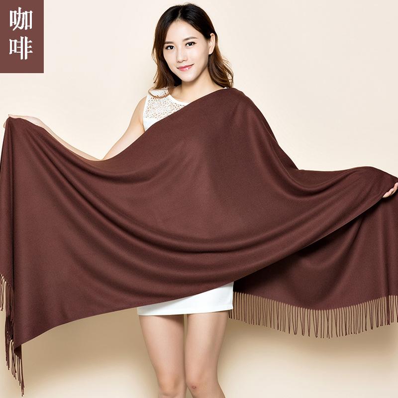 70 * 200cm Autumn And Winter New Women'S Solid Color Versatile Simple Tassel Imitation Cashmere Mohair Scarf Warm Scarf Atmosphere Shawl