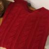 Красный пуловер из енотового бархата с косами, женский, высокого класса, очень красивый вязаный свитер