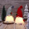 Lighted Christmas Gnome Small Light Up Plush Santa Elf with Knitted Hat Stuffed Swedish Tomte Toy for Winter Tabletop Fireplace Decor