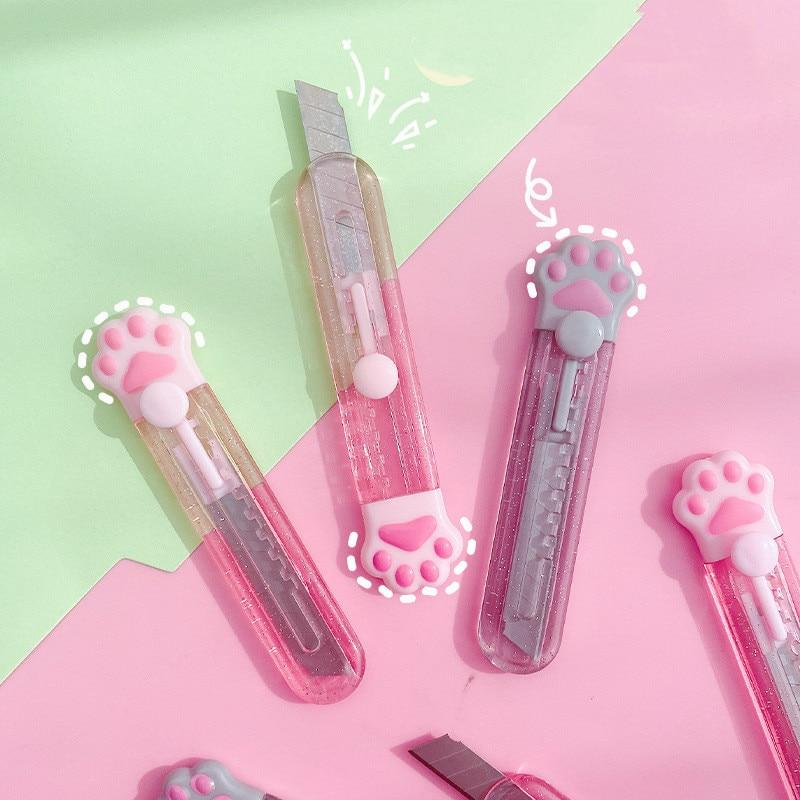 1 шт. маленький универсальный нож мини-милый мультяшный нож для резки коробок с кошачьей лапой прекрасный открывалка для писем Kawaii креативные канцелярские аксессуары