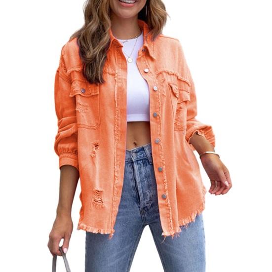 Женская куртка с рваными карманами и декором, однобортное однобортное пальто с длинными рукавами в стиле хип-хоп, уличная одежда с лацканами, свободное винтажное женское пальто на весну и осень