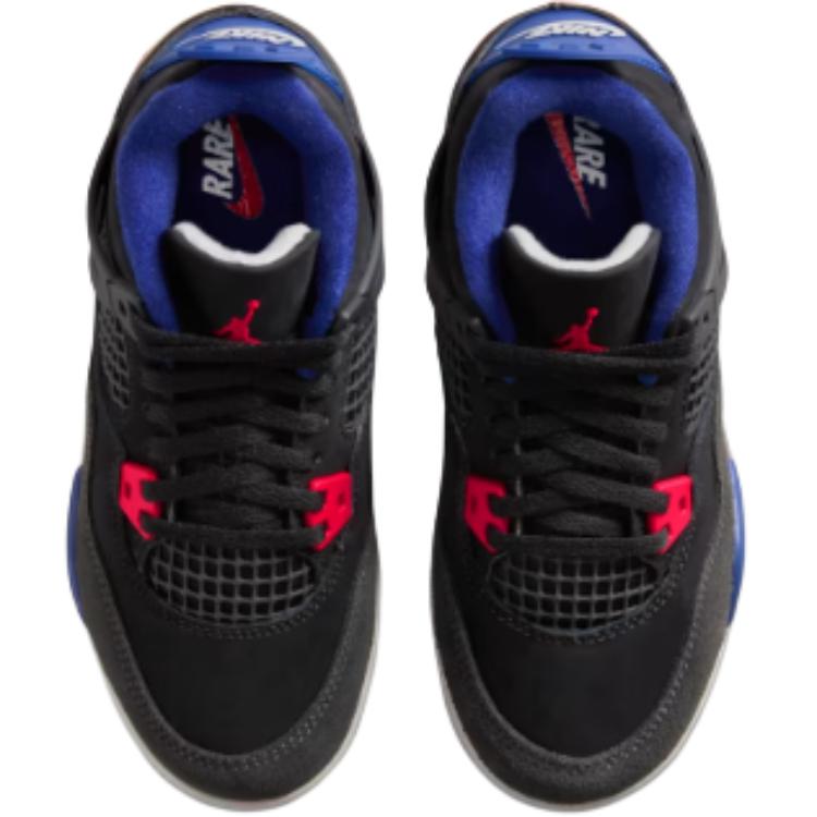 Jordan Детские баскетбольные кроссовки Air Jordan 4 Mid top Черно-синие для детей от 3 до 7 лет IB4388-003