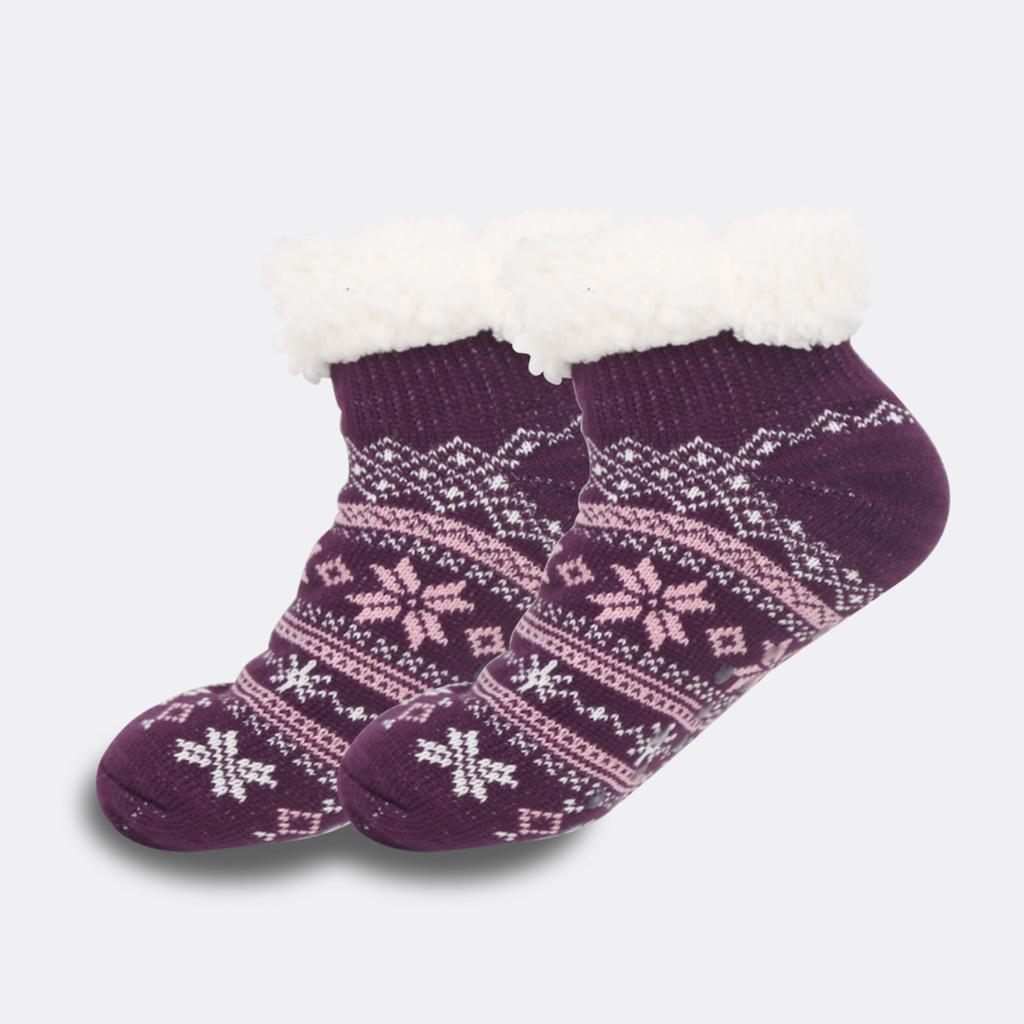 Fluffy Slipper Socks for Women Warm Cosy Fuzzy Socks Winter Thick Slipper Socks with Grippers Bed Socks Ladies Non Slip One Size Christmas Gifts