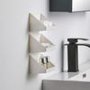 Plastic Mirror Cabinet Organizer Wall Mounted White/Transparent Oblique Opening Storage Box Perforated Free Self Adhesive