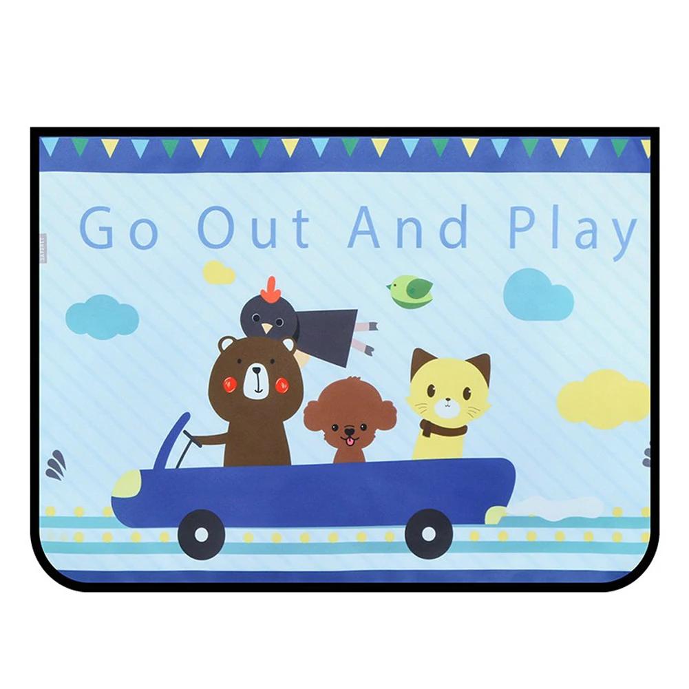 Автомобильная магнитная шторка на окно автомобиля, солнцезащитный козырек с рисунком, универсальная боковая солнцезащитная шторка с защитой от ультрафиолета для детей