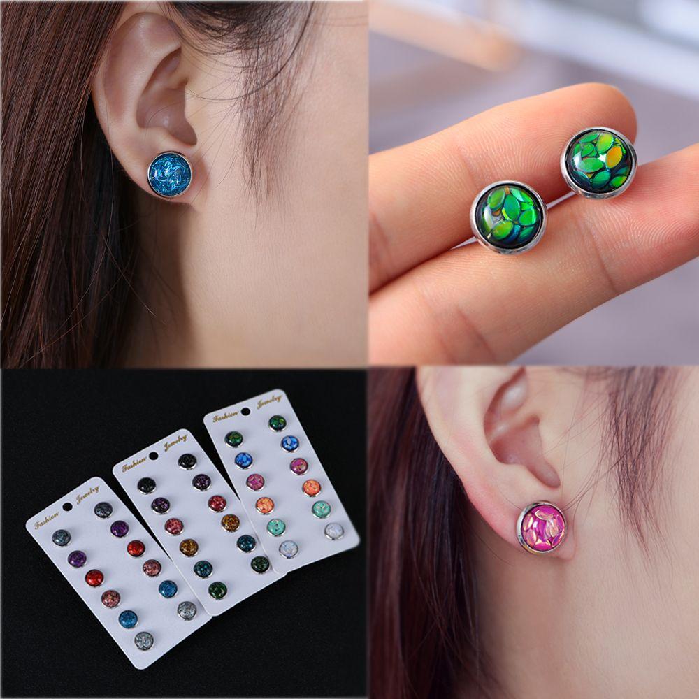Unique Party Amethyst Jewelry Crystal Horse Eye Ear Stud Amber Opal Quartz Ear Stud Durzy Earrings