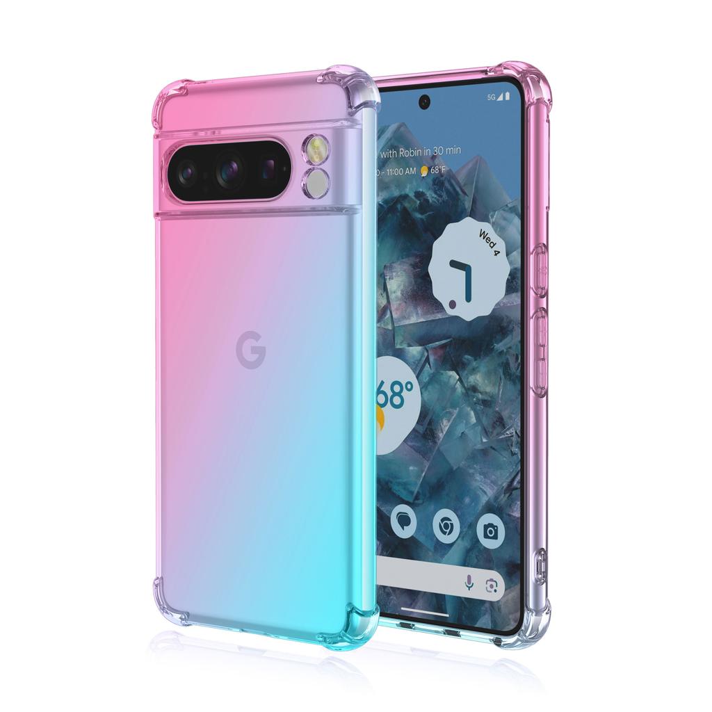 Clear Cute Gradient Phone Case Slim Anti Scratch Flexible TPU Cover Shockproof Protective Case for Google Pixel 4 XL 4a 5a 5G 6 Pro 7 8 9