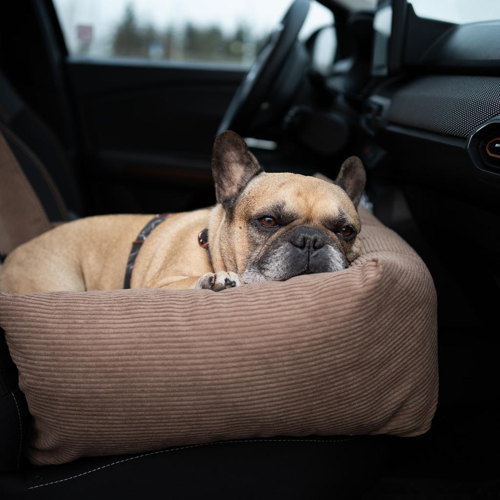 Cord Dark Grey Dog Car Seat