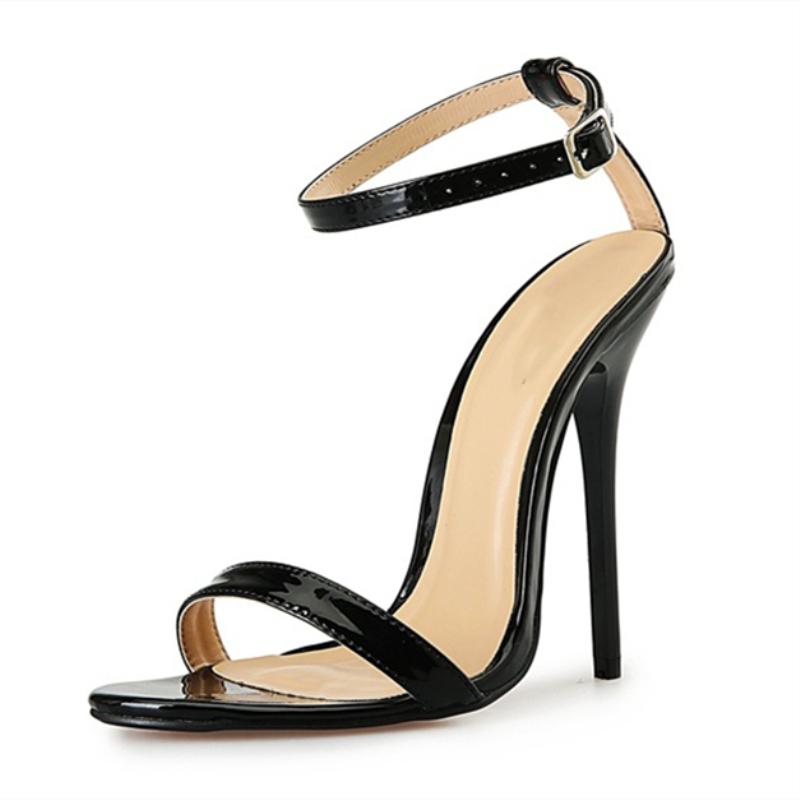 Модные летние сандалии для женщин с ремешками на щиколотке на высоком каблуке шлепанцы черного, красного и белого цвета для вечеринок, свадеб, стриптиза, танцевальная обувь, размер плюс 48, бренд