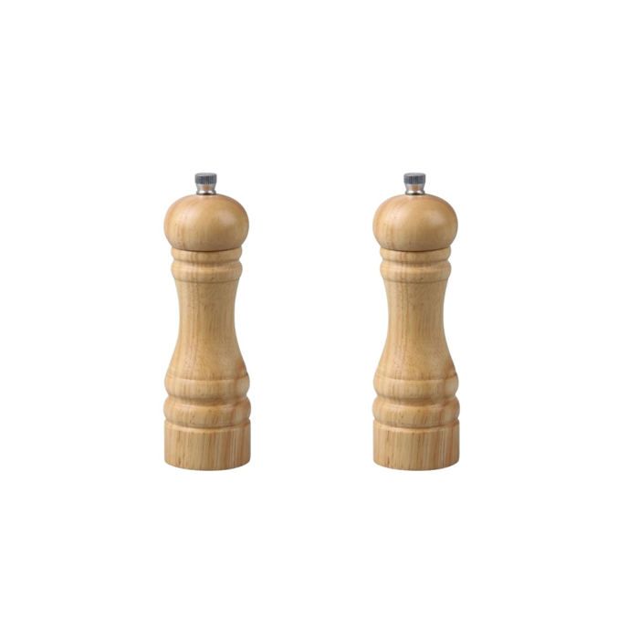 Ensemble de 2 Moulins à poivre manuel - FACKELMANN - FM Professional Divers - Couleur bois - 18 cm