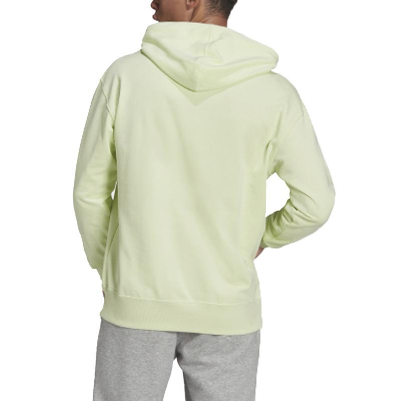 adidas Худи Essentials FeelVivid, Мужской хлопковый пуловер, Кисло-зеленый свитшот HE4359