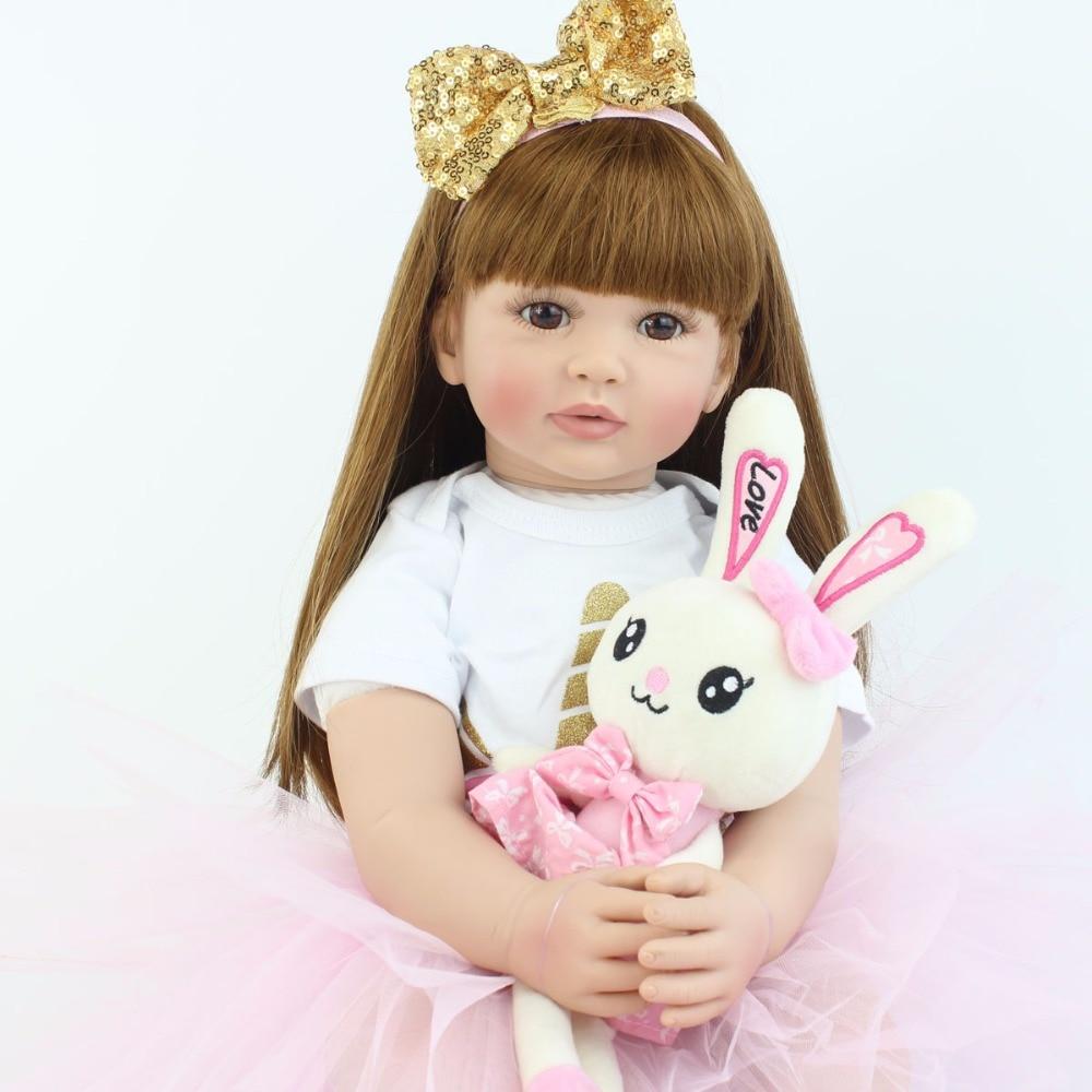 BZDOLL 60 см мягкая силиконовая кукла реборн для малышей, мягкий винил, принцесса для девочек Bonecas, детский подарок на день рождения, игрушка для ванной