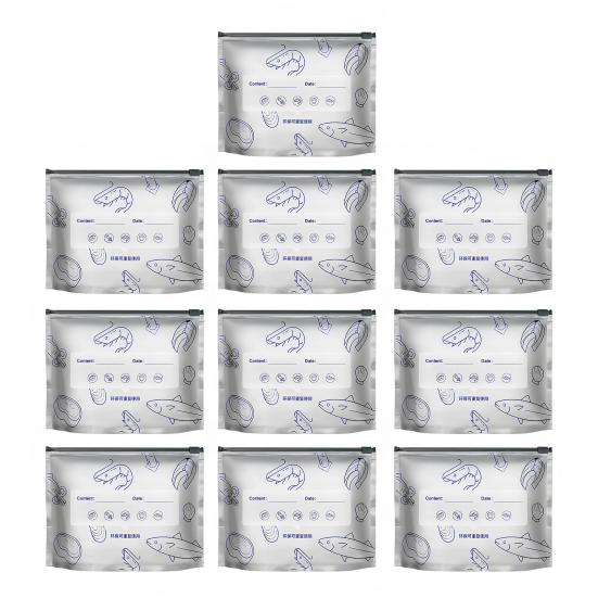 Пакеты из алюминиевой фольги, запечатываемые, герметичные, многоразовые, запечатанные пакеты, стоячие вакуумные пакеты с застежкой-молнией и этикеткой для хранения овощей, фруктов, мяса