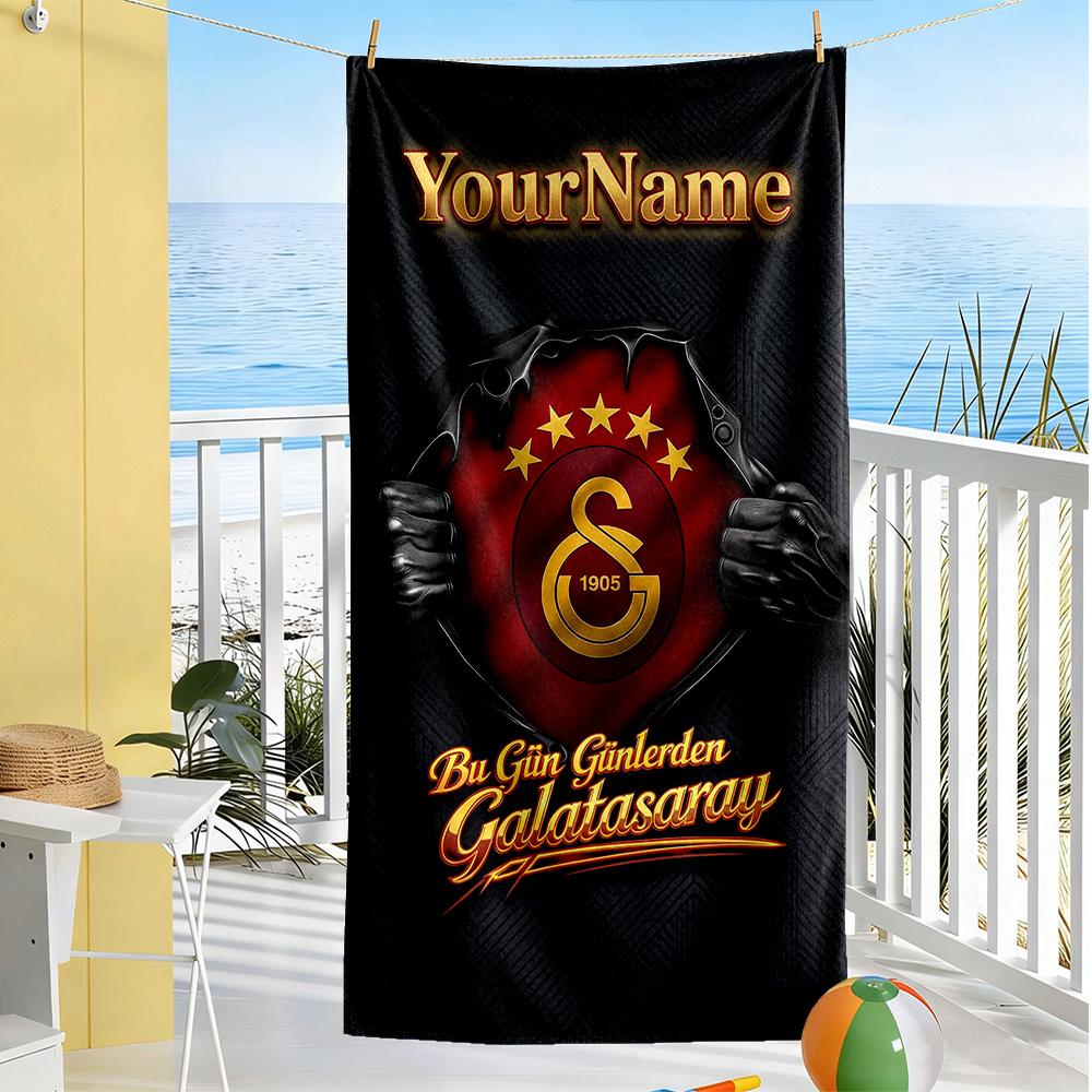 Galatasaray Personalized Text Beach Towel Soft Durable Quickdry Portable For Swimmingbeachcamping Travel Beach Accessoriesgym