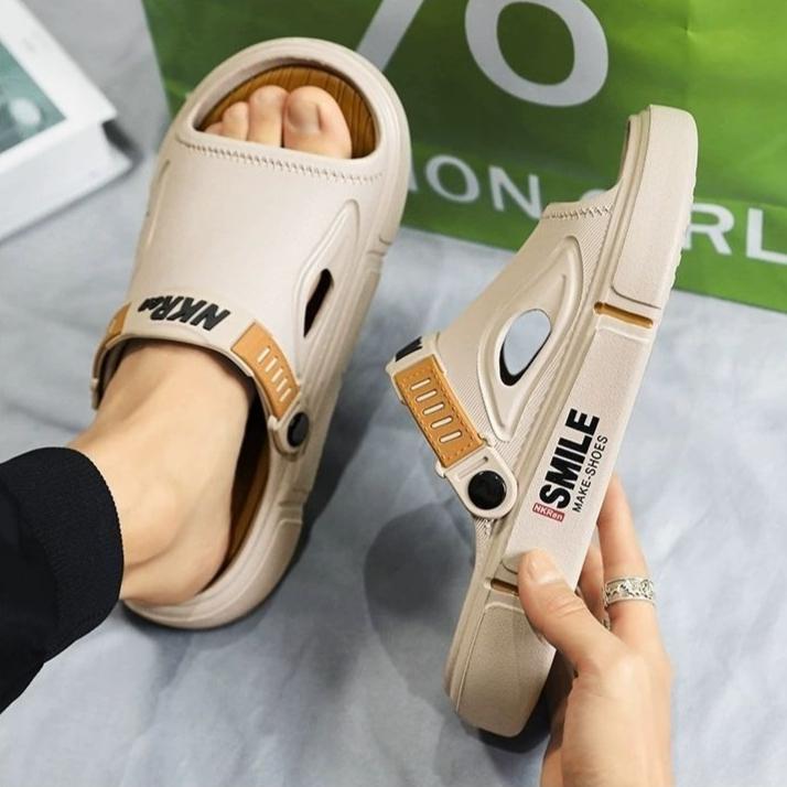 Летние тапочки с минималистичным дизайном для мужчин, пляжные, противоскользящие, для вождения и работы, доступны в больших размерах