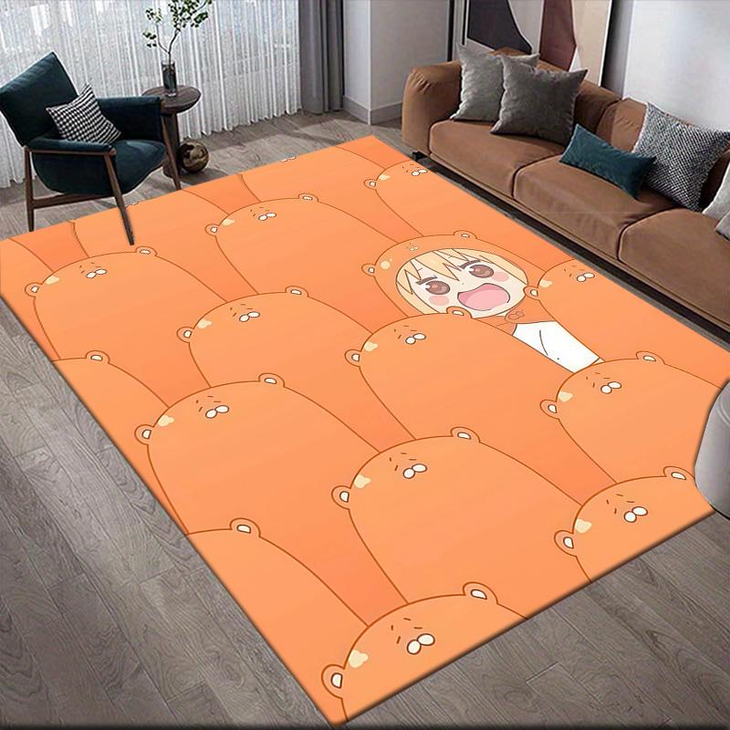 Himouto! Umaru‑chan Flannel Pattern Square Carpet,Area Rug,Carpet Rug for Living Room Bedroom Sofa Playroom Decor,Non-slip Floor Mat