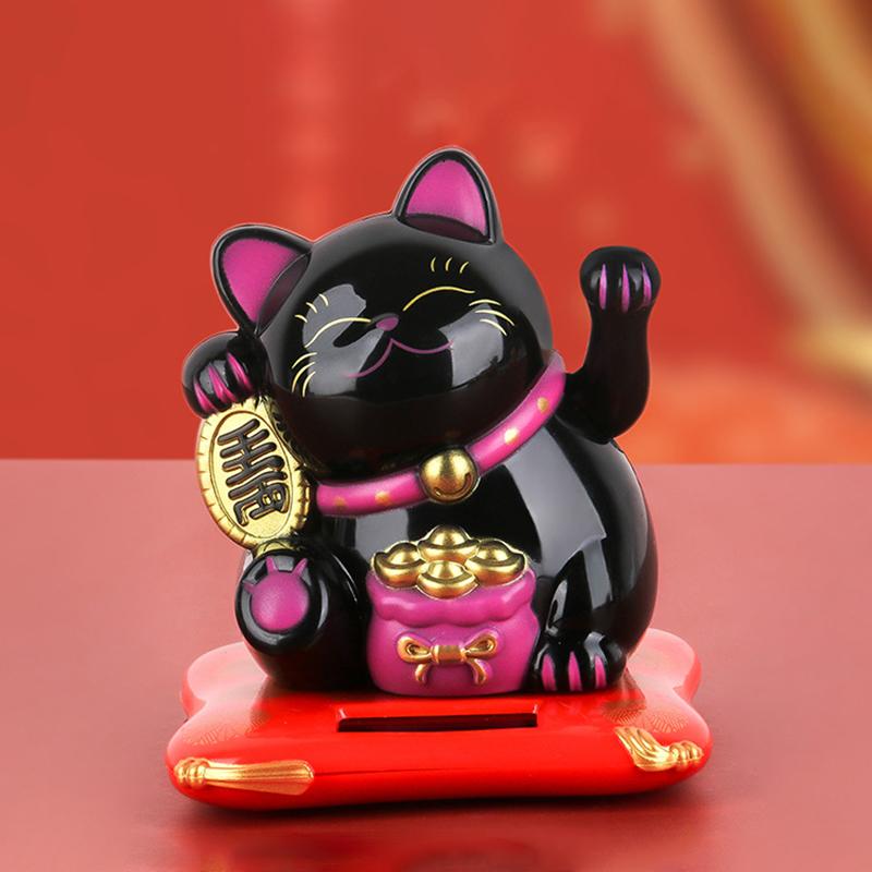 Манеки-нэко на солнечных батареях машет руками Lucky Cat, 3,5-дюймовому счастливому коту, который делает рождественские украшения для домашнего офиса