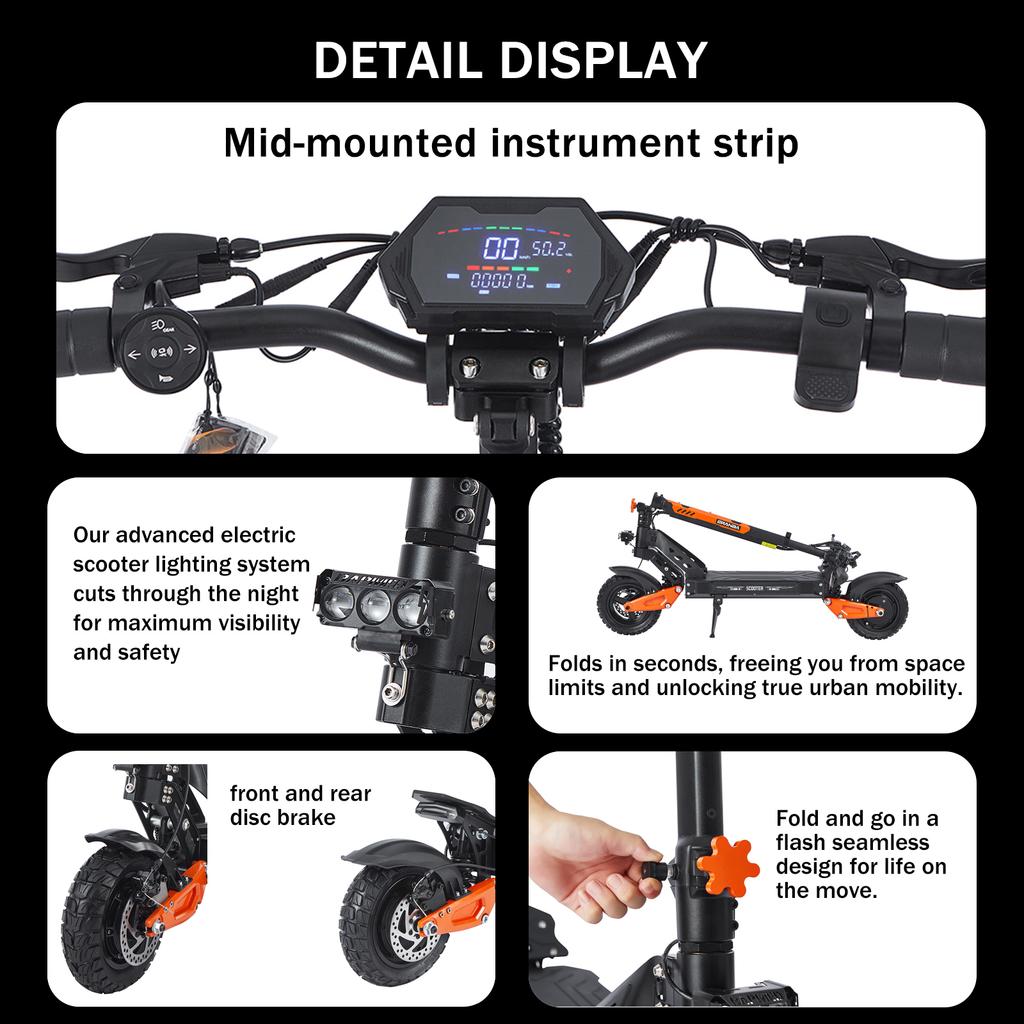 G2 MAX 1200W 48V 21ah 55 KM/H electric scooter, foldable, with seat, for city and off-road use E Scooter
