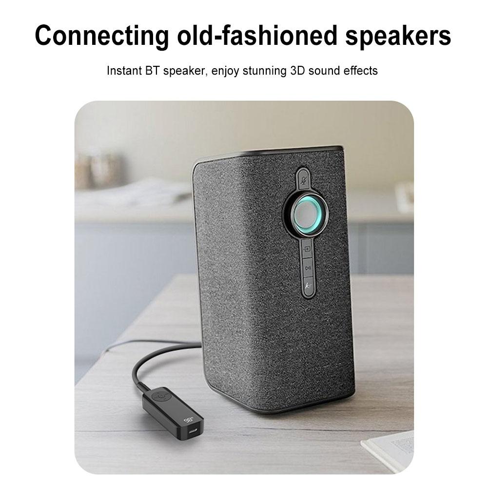 Bluetooth-compatible 5.3 Receiver 3.5mm Wireless Audio Receiver with LED Battery Display for Headphones/Laptop/Radio/Speakers