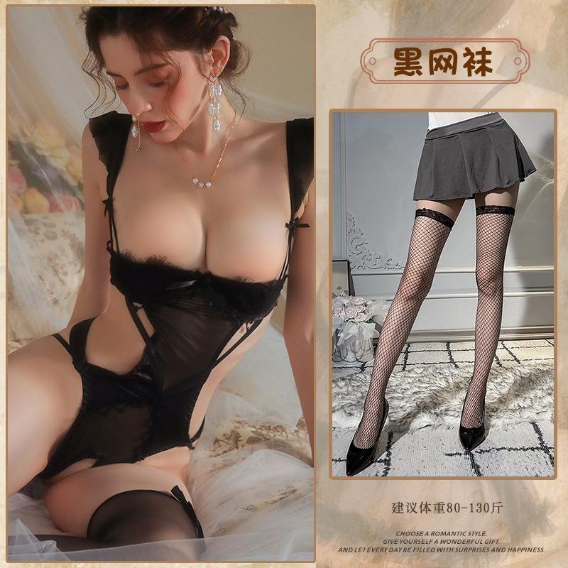 Sexy passion steel tray leak back sex underwear seduction dead pool water sex uniform sexy onesie