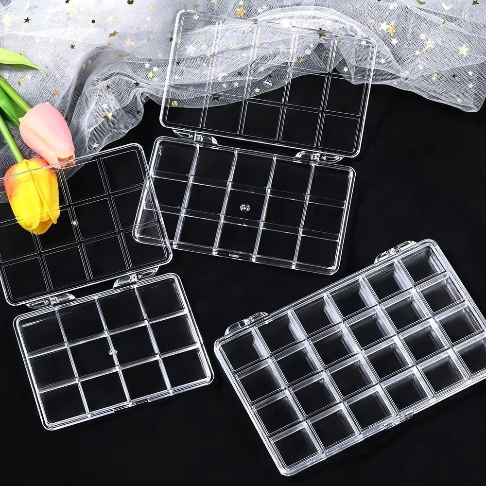 Divider Nail Art Storage Box 12/15/24Grids Container for Jewelry Gifts Empty Storage Box