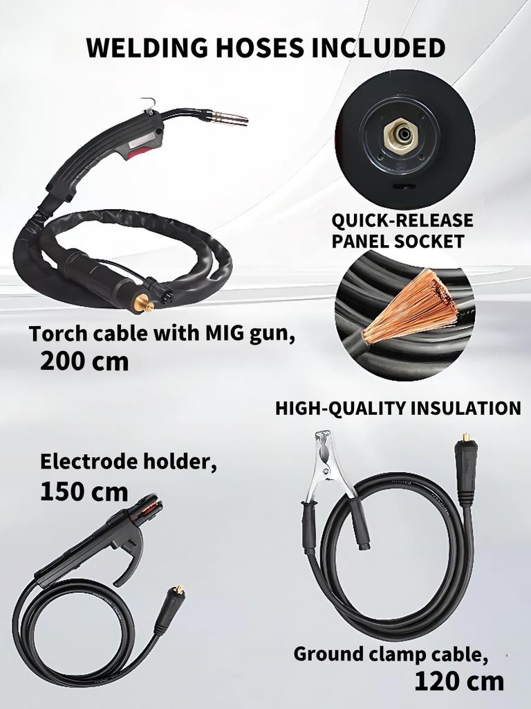 Полуавтоматический сварочный аппарат 3 в 1 MIG/TIG/MMA Светодиодный цифровой дисплей Без газа Для безгазовой пайки железа Инверторные сварочные аппараты IGBT