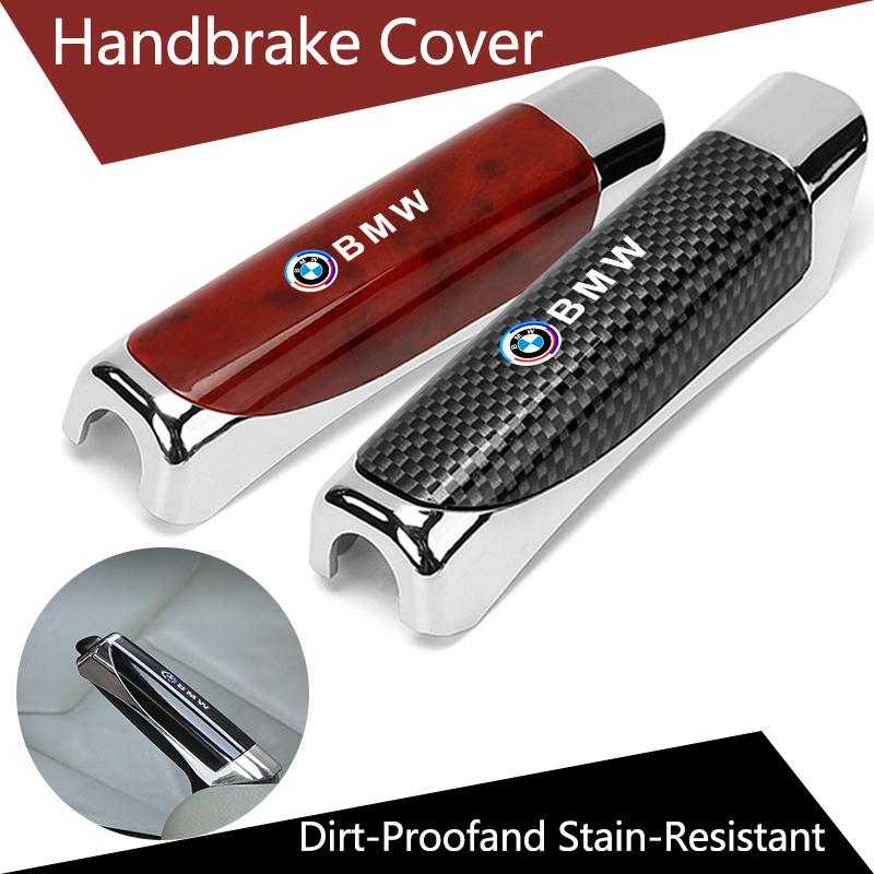 High-end ABS/Leather Car Handbrake Grip Protector Anti-Slip Cover For BMW 50th Anniversary 1 3 5 7series E83 F16 E70 Accessories I222