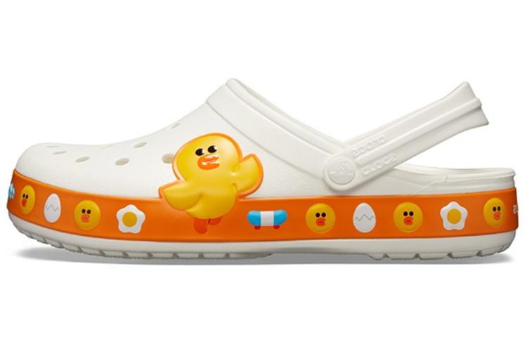 Crocs Классические кроксы Line Friends Пляжные Бело-Желтые Унисекс Сандалии 'Белый Желтый' 205791-100