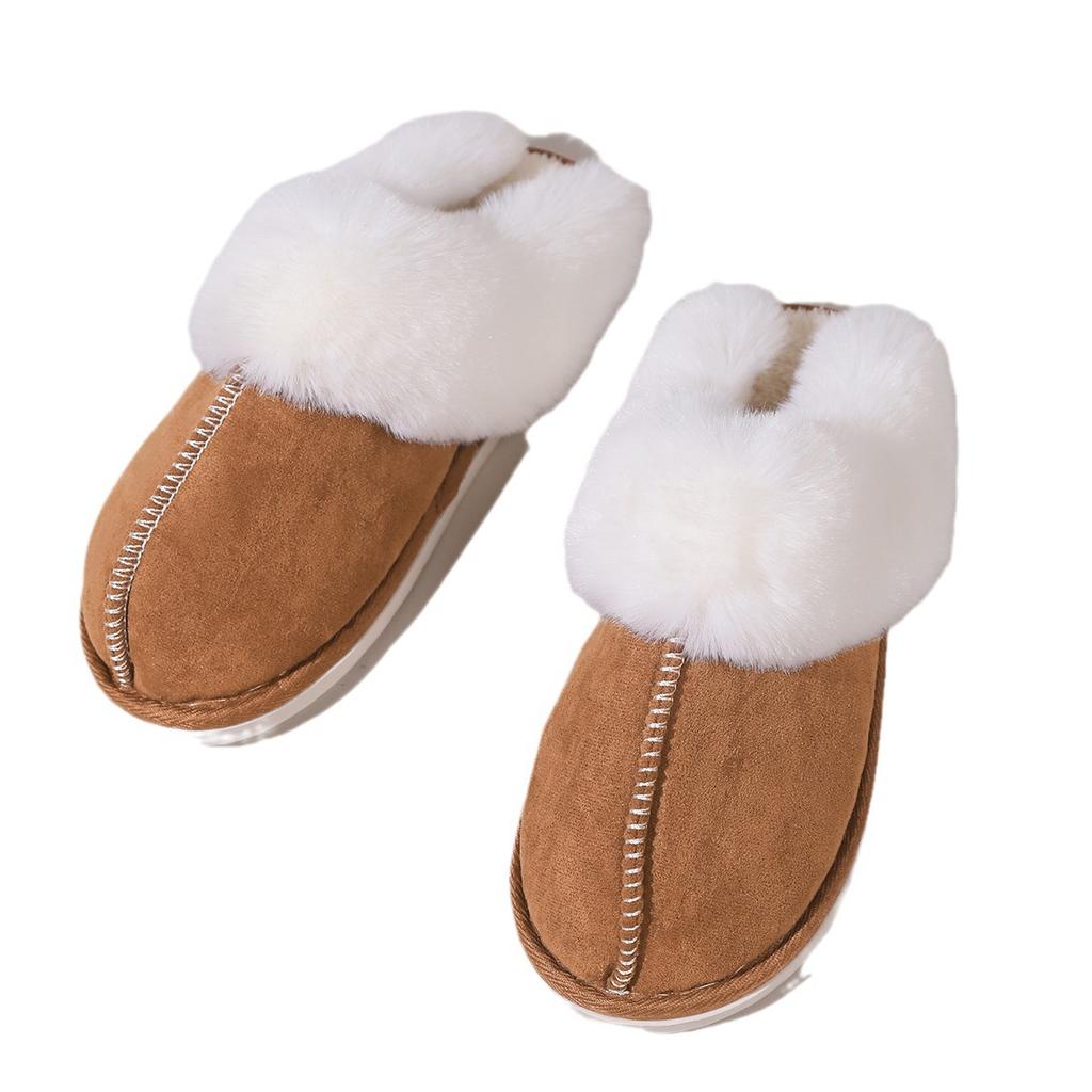 Cotton Slippers Autumn and Winter Plush Home Fluffy Bag Head Indoor Non-slip Home Couple Fluffy