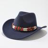 New big-brimmed felt hat, western cowboy hat, women's retro ethnic style top hat, outdoor Tibetan jazz hat.