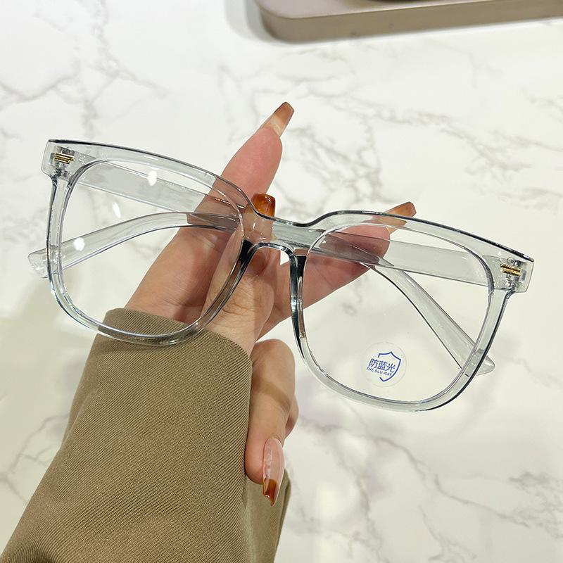 New Retro Trendy Anti-Fashion Blue Light Glasses Mitay Fashionable Square Non-Face Flat Light Frame 2009