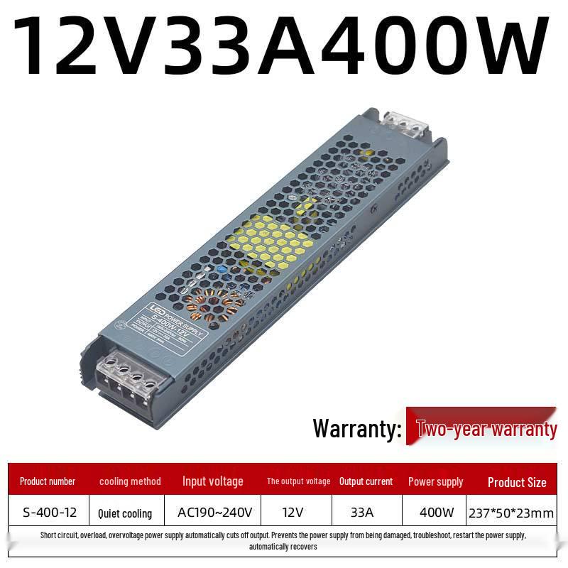 Ультратонкий светодиодный блок питания для светодиодных лент: Бесшумный трансформатор 220 В в 24 В/12 В для рекламных дисплеев.