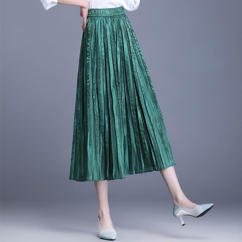 Юбка-бюст женская летняя однотонная плиссированная юбка-солнце юбка-зонтик весна-осень высокого класса