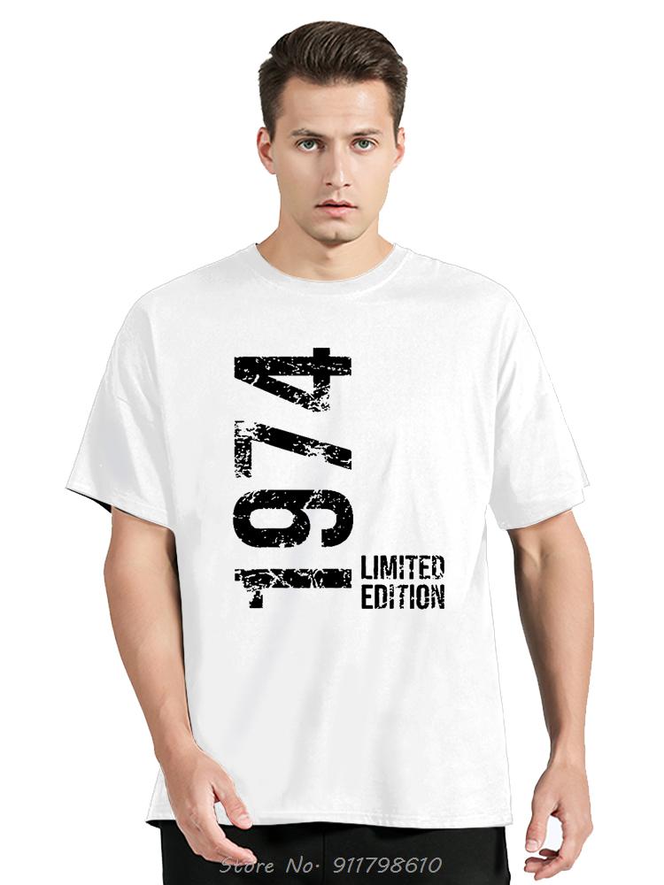 Винтажные футболки 'Рожден в 1974 году' в стиле ретро 70-х, футболка оверсайз унисекс, повседневная модная свободная мягкая уличная одежда