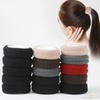 10Pcs High Elasticity Thickened Hair Rope Adult Hair Ring Simple Hair Accessories Seamless Black Rubber Band
