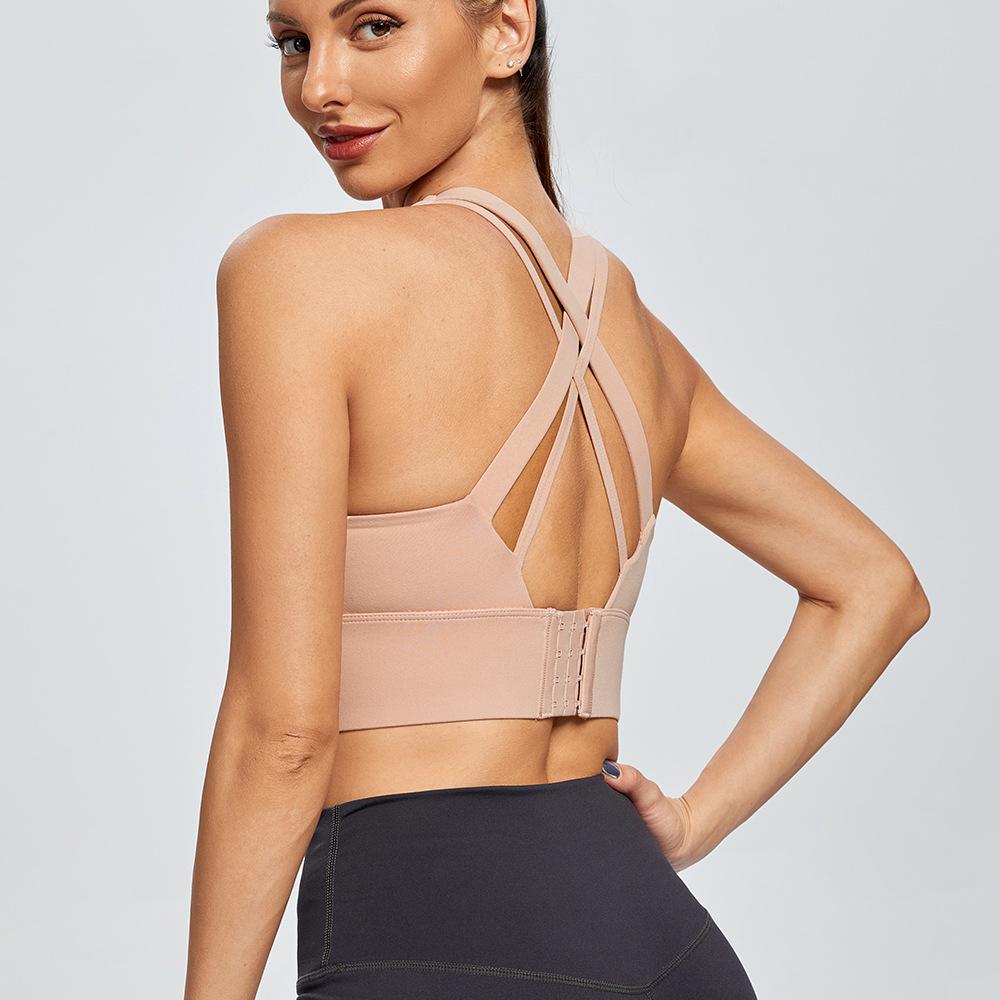 Европейский и американский стиль женский ударопрочный спортивный бюстгальтер плюс размер тонкий пуш-ап крест на спине бег йога фитнес жилет