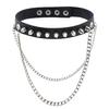2022 Black Necklace Vintage Charm Gothic Spike Rivet Collar Pendant Leather Pentagram Harajuku Women Punk Choker Necklace