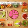11Pcs/Set Plastic Measuring Spoon & Cup Set BPA-Free Baking Measuring Tool for Flour Sugar Salt Liquid Multifunctional Kitchen Household Meter