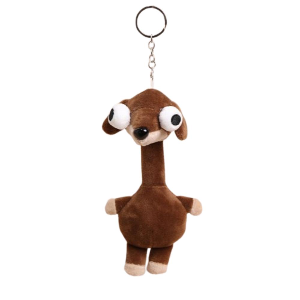 Funny Design Giraffe Bag Pendant White Color Pink Pig Plush Pendant Bag Charm Decor