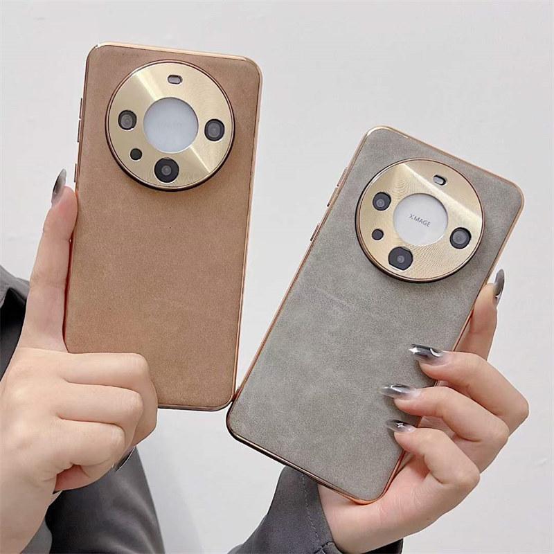 Кожаный чехол для телефона Iphone 13 12 14 15 Pro Max с гальваническим покрытием, корпус из овечьей кожи для Huawei Mate 40 50 60 Pro Samsung S22 23 24 Ultra Plus
