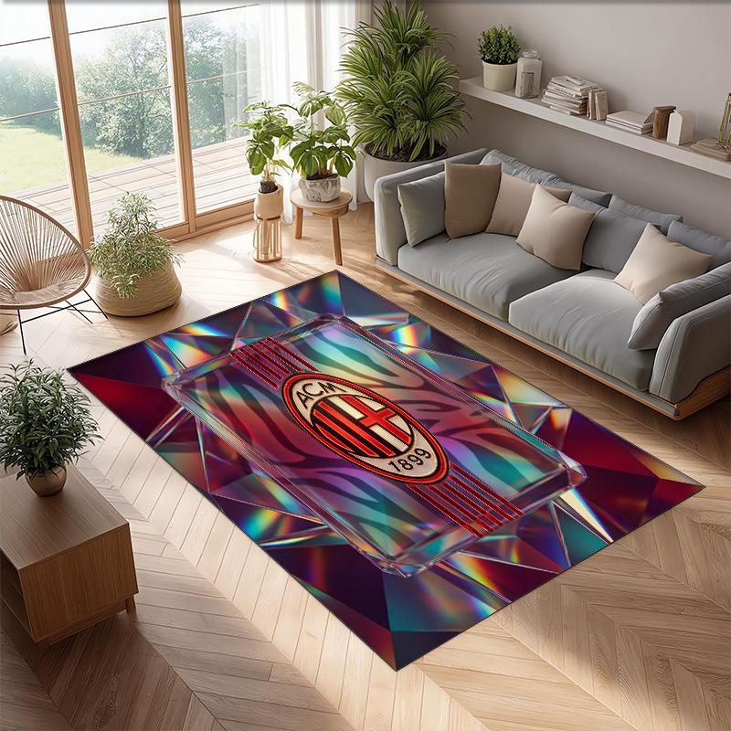AC Milan Printed Flannel Area Rug Non Slip Soft Polyester Floor Carpet Indoor Decor Mat for Bedroom Living Room Sofa Game Room Home Decoration