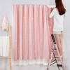 Bedroom Blackout Curtains with Magic Tape, Double Layer, No Drilling Installation, Hollow Star Gradient Bay Window Curtains