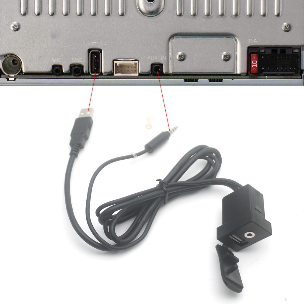 Car Radio Stereo Audio USB AUX Cable Adapter Mic AV RCA Power Wire Harness for Pioneer DMH-130BT AVH-240EX DMH-240EX DMH-340EX