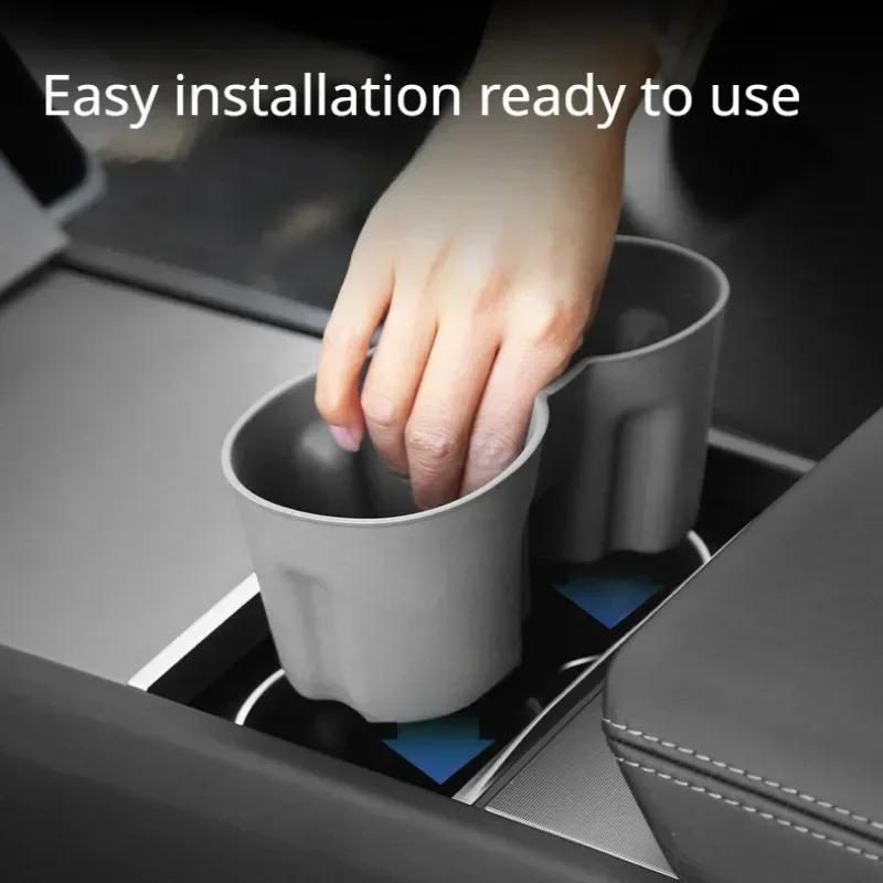 For Tesla New Model 3+ Highland 2024 2025 Water Cup Holder Central Control Cup Slot Silicone Cup Holder Limiter Car Accessories