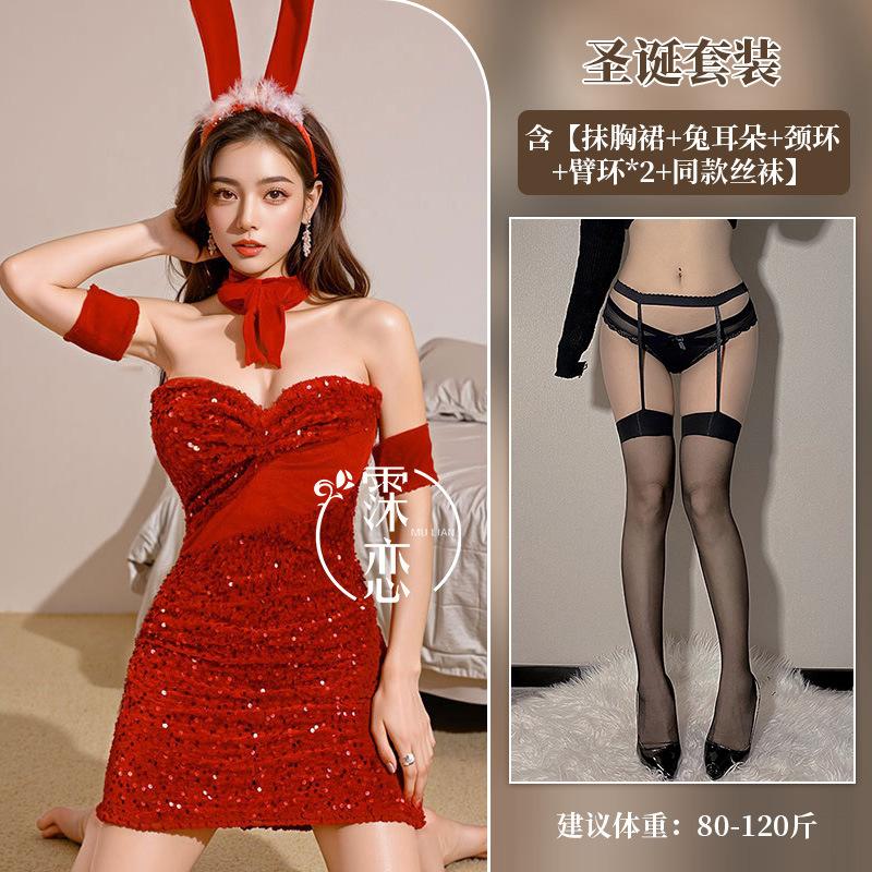 Sexy lingerie christmas party clothes, sexy christmas clothes cos bunny dress new date suit